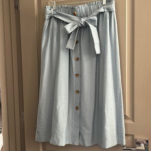 NWT Ann Taylor Tie Waist Button Midi Skirt - L